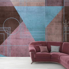 3079-D / Peel and Stick Geometric Wallpaper: Gold Accents, Modern Decor for Walls - DIY Self Adhesive, Removable, Abstract Art Deco Design - Artevella