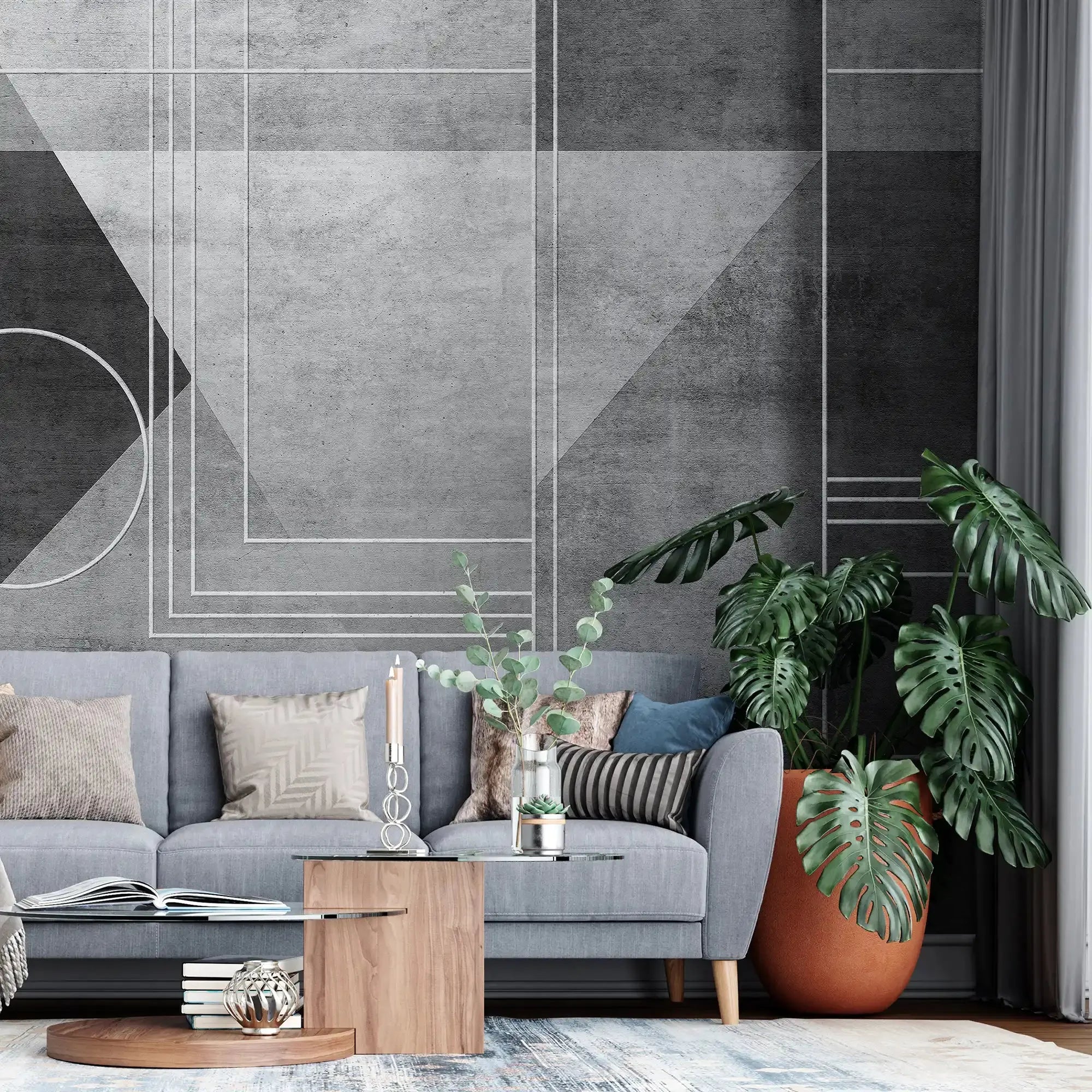 3079-E / Peel and Stick Geometric Wallpaper: Gold Accents, Modern Decor for Walls - DIY Self Adhesive, Removable, Abstract Art Deco Design - Artevella