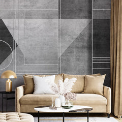 3079-E / Peel and Stick Geometric Wallpaper: Gold Accents, Modern Decor for Walls - DIY Self Adhesive, Removable, Abstract Art Deco Design - Artevella