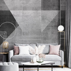 3079-E / Peel and Stick Geometric Wallpaper: Gold Accents, Modern Decor for Walls - DIY Self Adhesive, Removable, Abstract Art Deco Design - Artevella