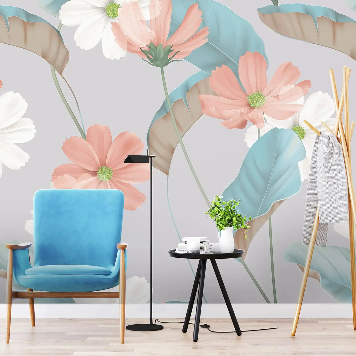 3080-B / Vibrant Boho Floral Wallpaper: Peel and Stick for Easy Application - Self Adhesive, Temporary Wall Mural for DIY Decor - Artevella
