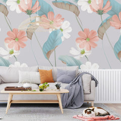 3080-B / Vibrant Boho Floral Wallpaper: Peel and Stick for Easy Application - Self Adhesive, Temporary Wall Mural for DIY Decor - Artevella