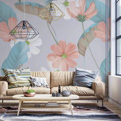 3080-B / Vibrant Boho Floral Wallpaper: Peel and Stick for Easy Application - Self Adhesive, Temporary Wall Mural for DIY Decor - Artevella