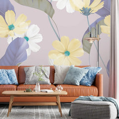 3080-C / Vibrant Boho Floral Wallpaper: Peel and Stick for Easy Application - Self Adhesive, Temporary Wall Mural for DIY Decor - Artevella