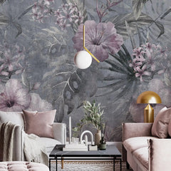 3081-A / Vibrant Floral Peelable Stickable Wallpaper - Transform Your Living Room with Easy Install Art Deco Design - Artevella