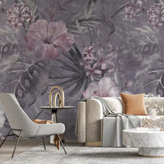 3081-B / Vibrant Floral Peelable Stickable Wallpaper - Transform Your Living Room with Easy Install Art Deco Design - Artevella