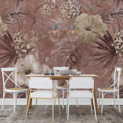 3081-D / Vibrant Floral Peelable Stickable Wallpaper - Transform Your Living Room with Easy Install Art Deco Design - Artevella