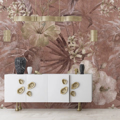 3081-D / Vibrant Floral Peelable Stickable Wallpaper - Transform Your Living Room with Easy Install Art Deco Design - Artevella