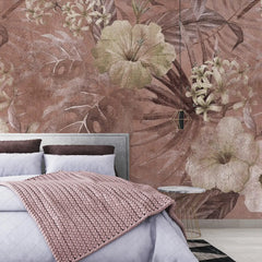 3081-D / Vibrant Floral Peelable Stickable Wallpaper - Transform Your Living Room with Easy Install Art Deco Design - Artevella