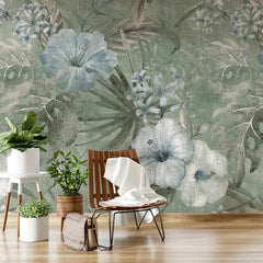 3081-E / Vibrant Floral Peelable Stickable Wallpaper - Transform Your Living Room with Easy Install Art Deco Design - Artevella