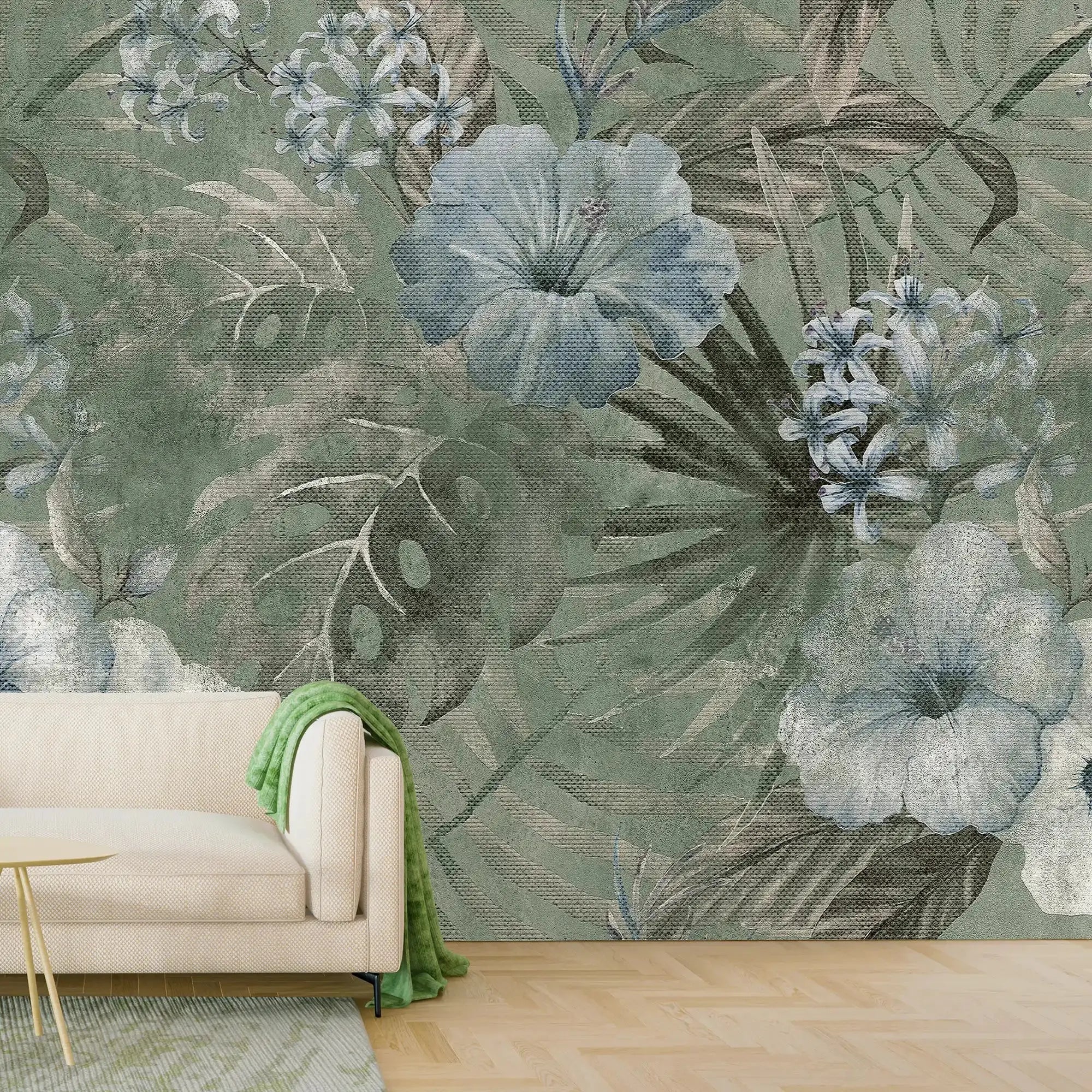 3081-E / Vibrant Floral Peelable Stickable Wallpaper - Transform Your Living Room with Easy Install Art Deco Design - Artevella