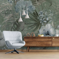 3081-E / Vibrant Floral Peelable Stickable Wallpaper - Transform Your Living Room with Easy Install Art Deco Design - Artevella