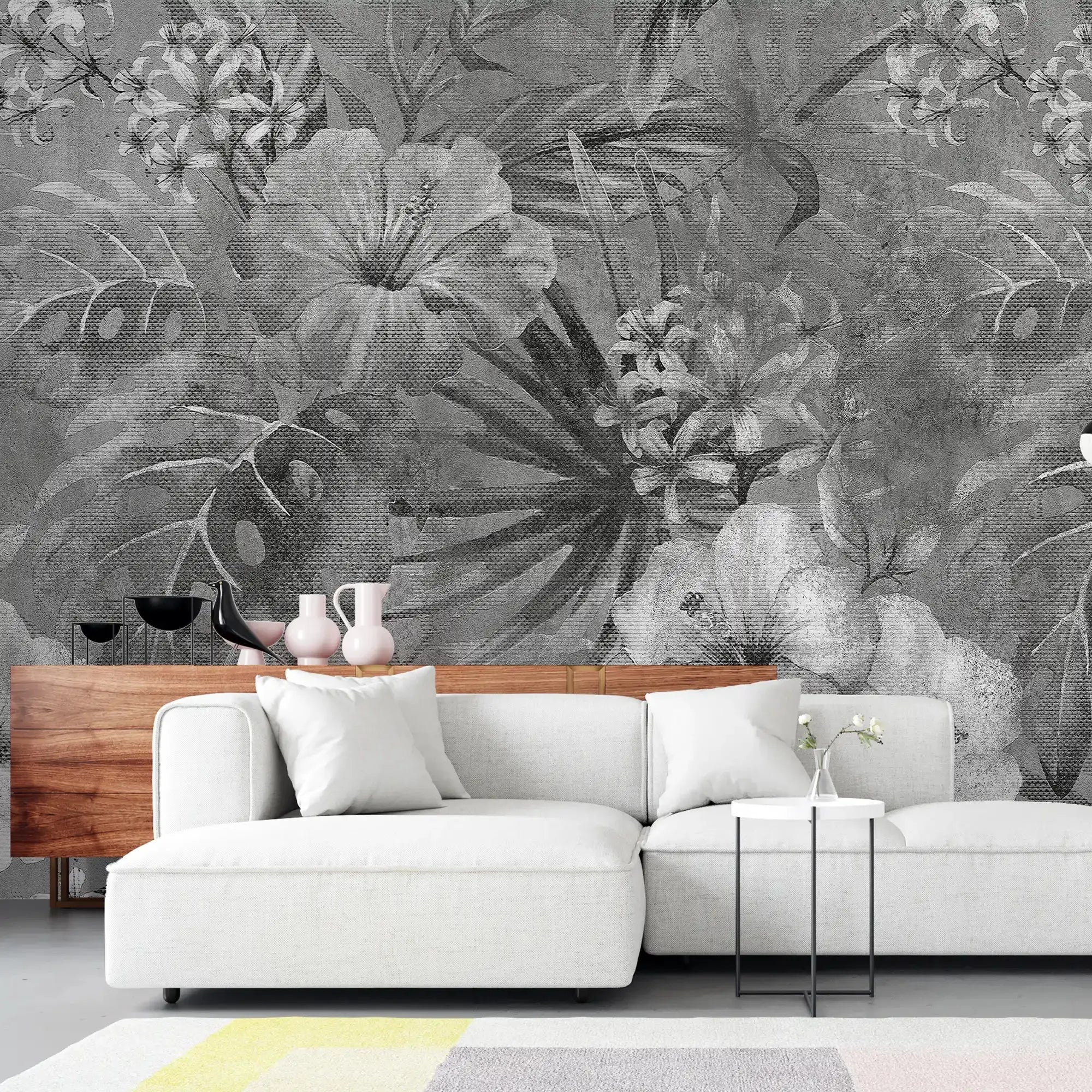 3081-F / Vibrant Floral Peelable Stickable Wallpaper - Transform Your Living Room with Easy Install Art Deco Design - Artevella