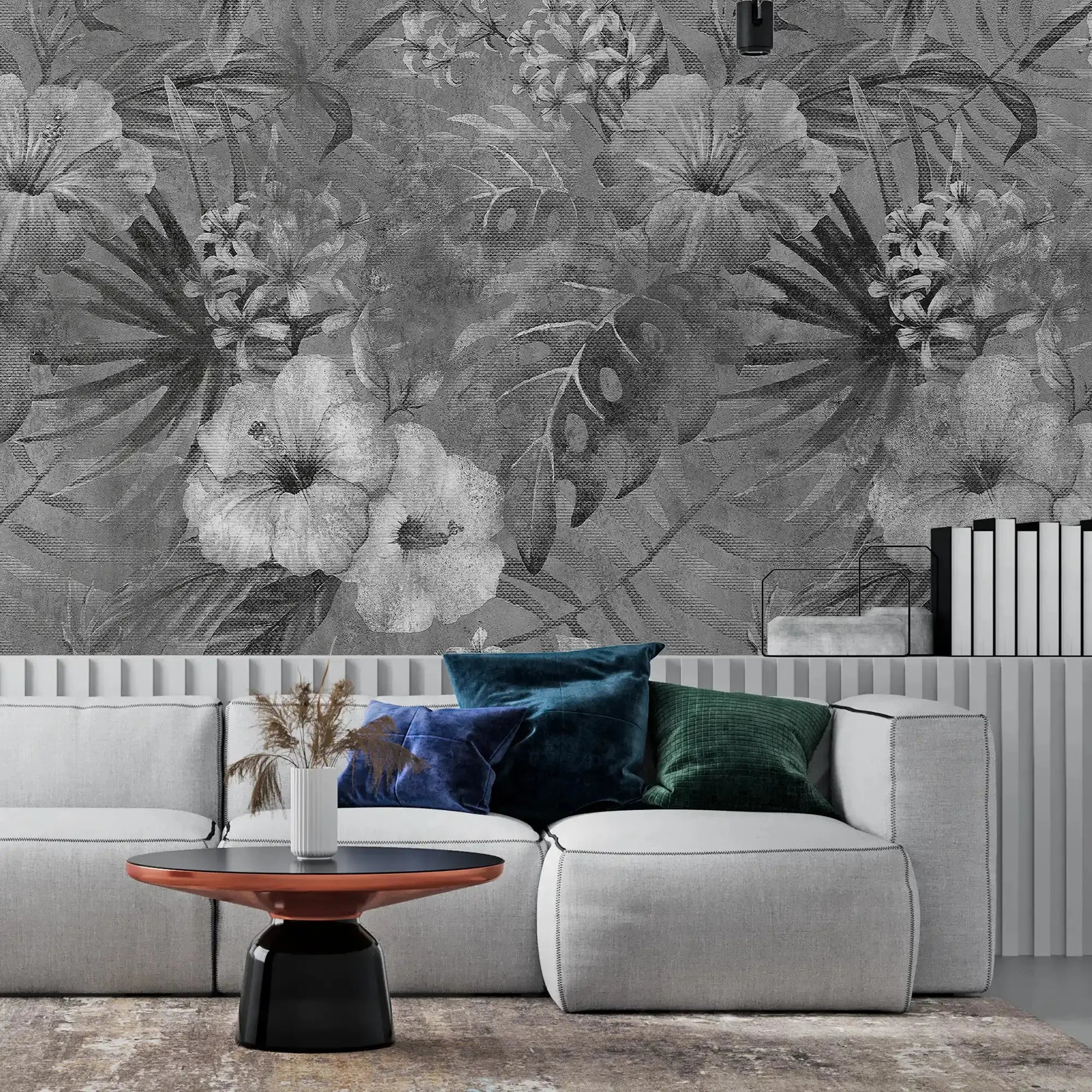 3081-F / Vibrant Floral Peelable Stickable Wallpaper - Transform Your Living Room with Easy Install Art Deco Design - Artevella