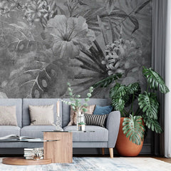 3081-F / Vibrant Floral Peelable Stickable Wallpaper - Transform Your Living Room with Easy Install Art Deco Design - Artevella