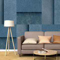 3082-A / Peel and Stick Wallpaper: Blue Tile Square Pattern, Easy Install, Adhesive Wall Decor for Bathroom, Kitchen, and Living Room - Artevella
