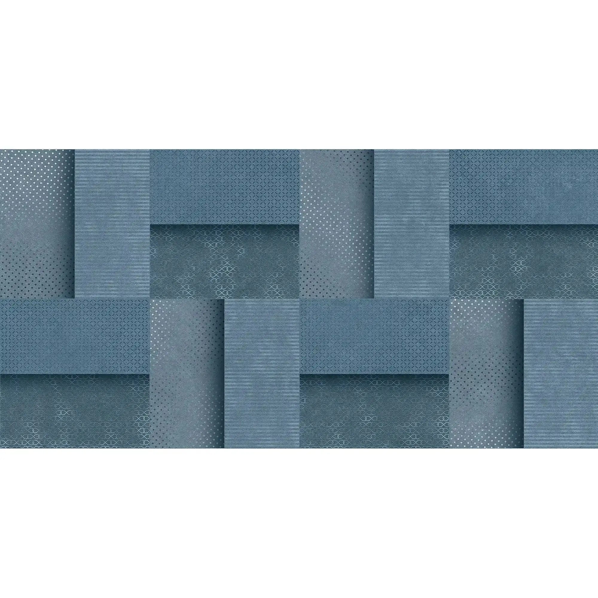 3082-A / Peel and Stick Wallpaper: Blue Tile Square Pattern, Easy Install, Adhesive Wall Decor for Bathroom, Kitchen, and Living Room - Artevella