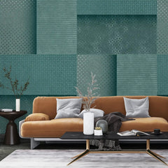 3082-B / Peel and Stick Wallpaper: Blue Tile Square Pattern, Easy Install, Adhesive Wall Decor for Bathroom, Kitchen, and Living Room - Artevella