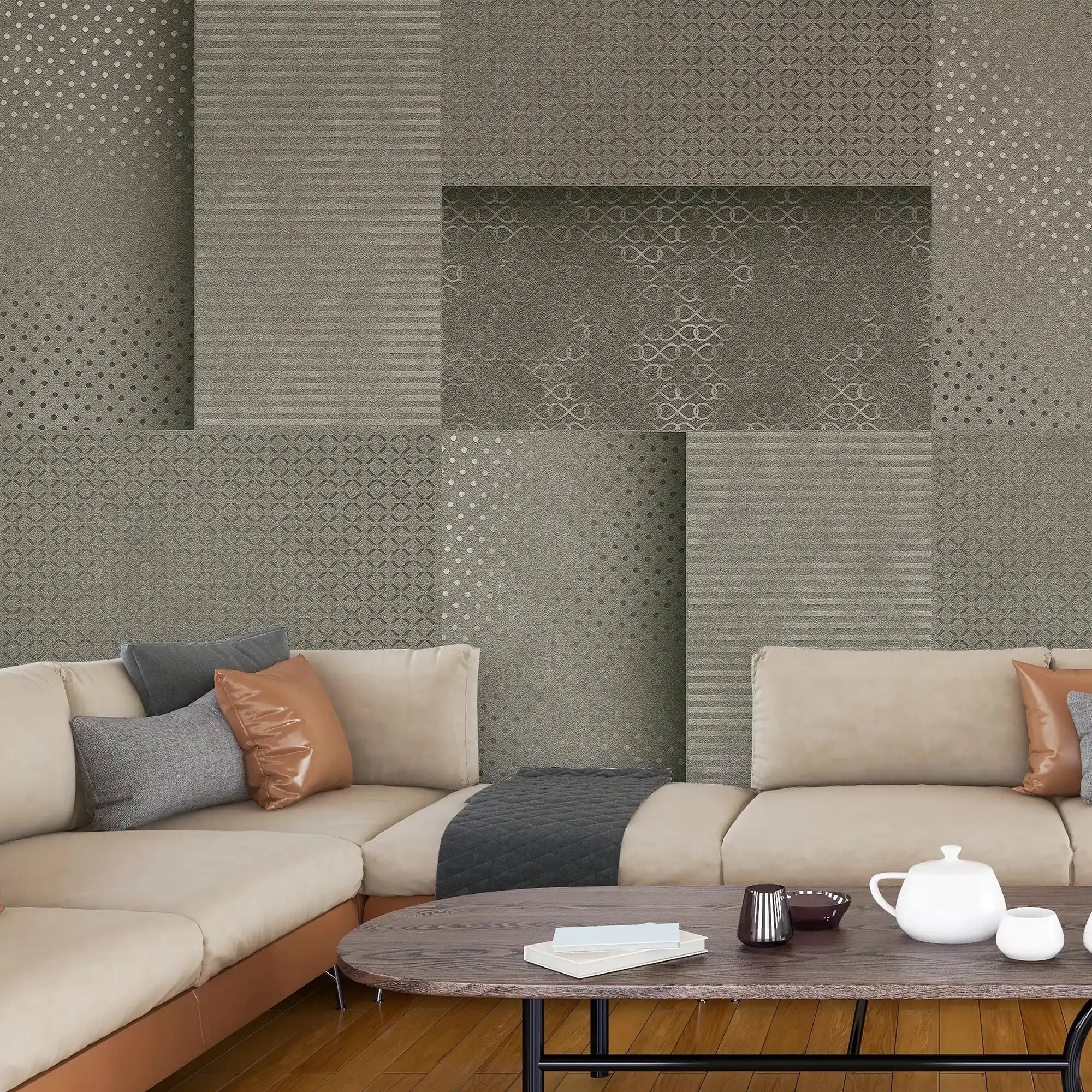 3082-F / Peel and Stick Wallpaper: Blue Tile Square Pattern, Easy Install, Adhesive Wall Decor for Bathroom, Kitchen, and Living Room - Artevella