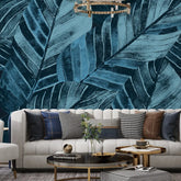 3087-C / Leaf Wallpaper: Green Palm Print, Sticky Wallpaper for Walls, Ideal for DIY Decor & Renters - Artevella