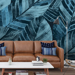 3087-C / Leaf Wallpaper: Green Palm Print, Sticky Wallpaper for Walls, Ideal for DIY Decor & Renters - Artevella