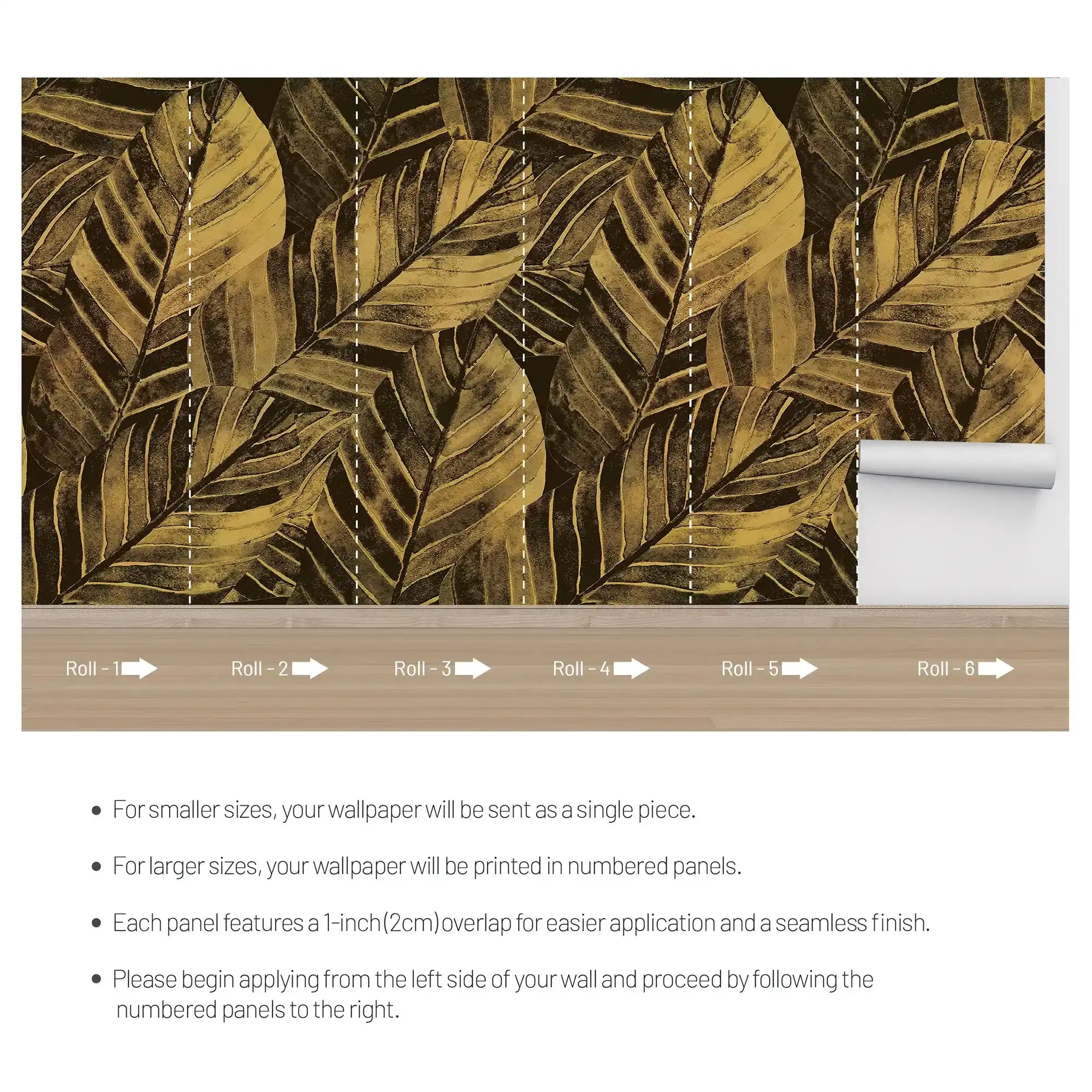3087-D / Leaf Wallpaper: Green Palm Print, Sticky Wallpaper for Walls, Ideal for DIY Decor & Renters - Artevella