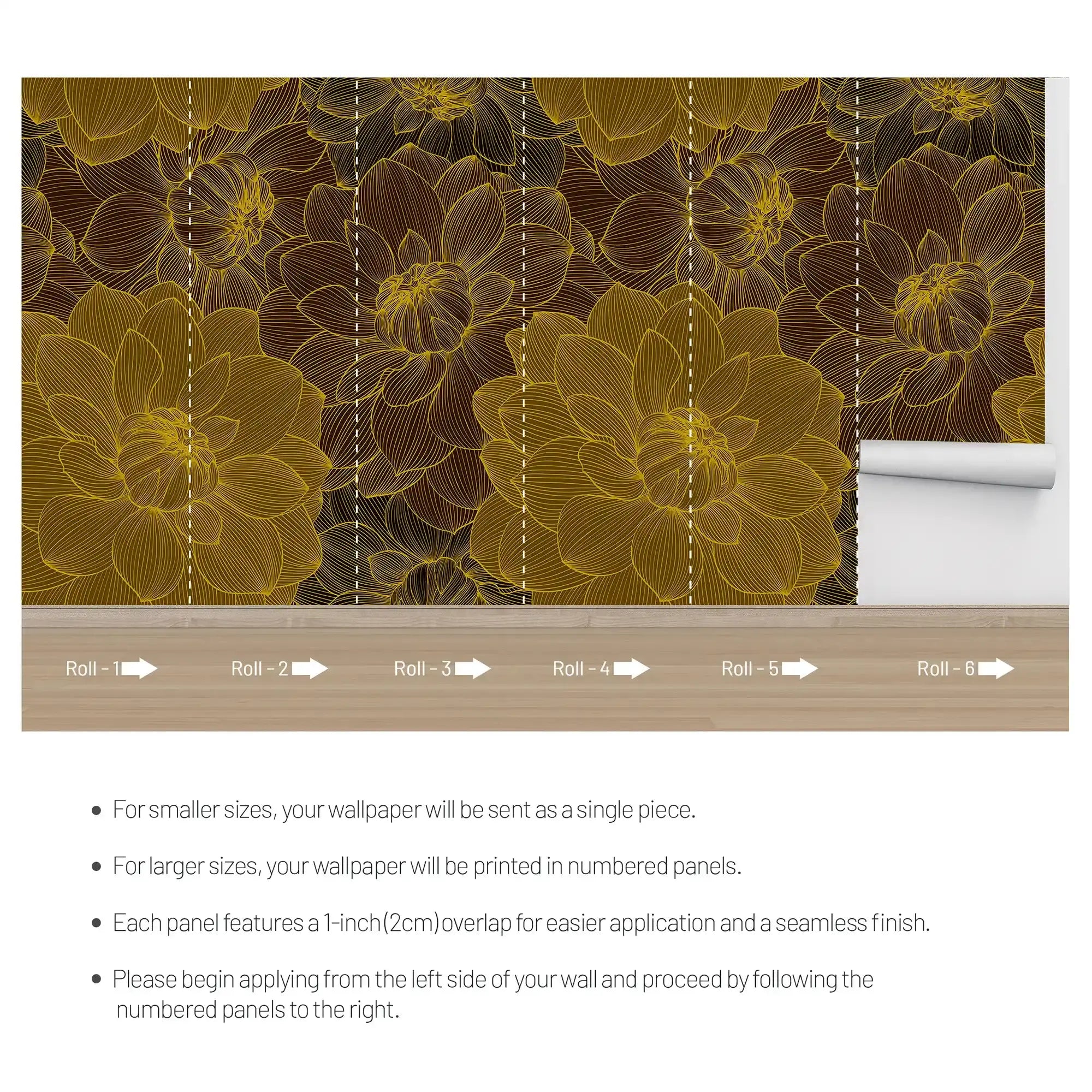 3090-A / Trendy Geometric Floral Self-Adhesive Wallpaper: Transform Your Walls with Easy Install - Artevella