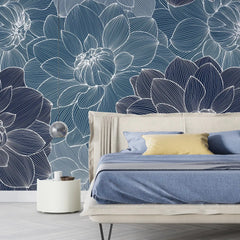 3090-B / Trendy Geometric Floral Self-Adhesive Wallpaper: Transform Your Walls with Easy Install - Artevella