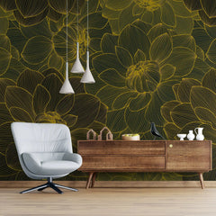 3090-C / Trendy Geometric Floral Self-Adhesive Wallpaper: Transform Your Walls with Easy Install - Artevella