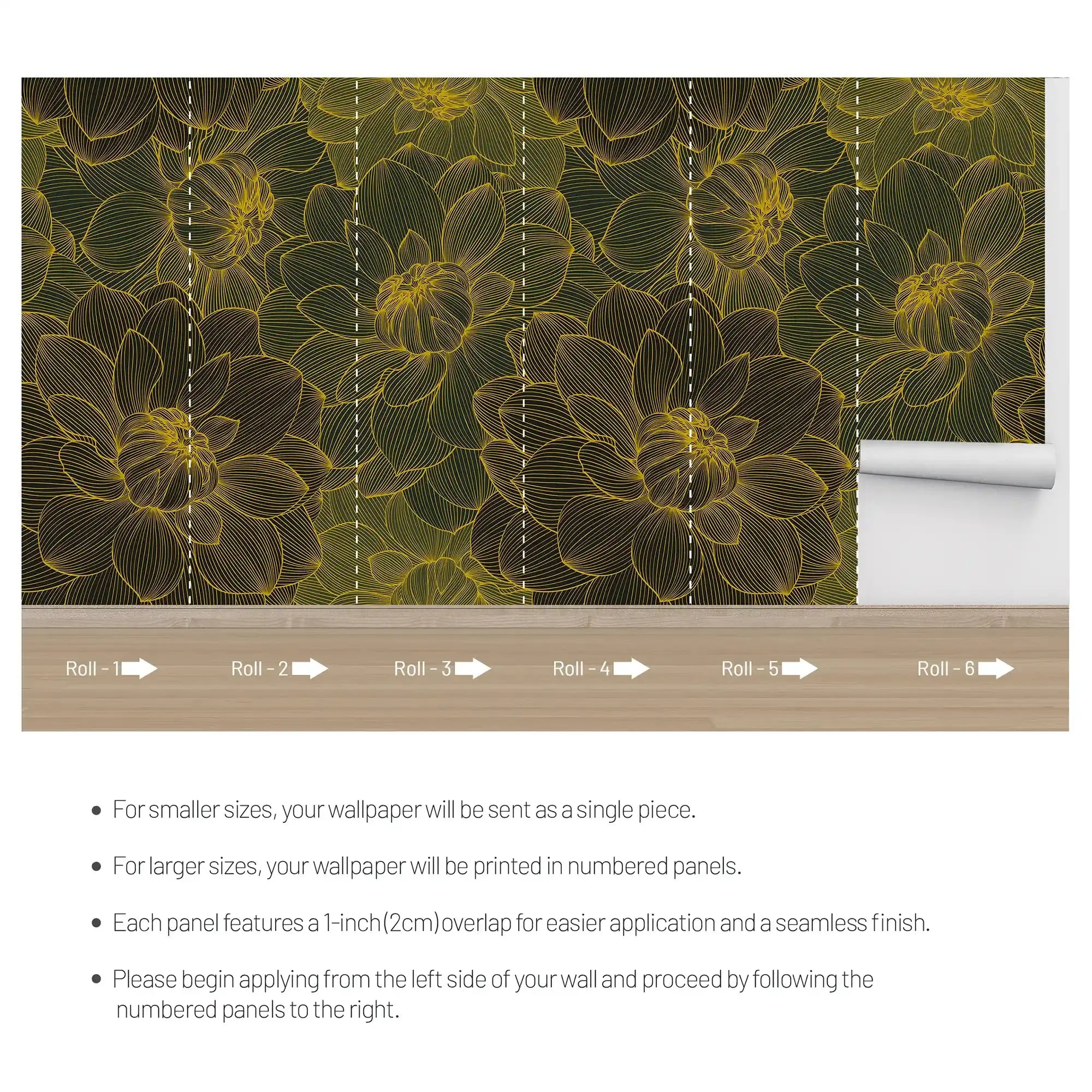 3090-C / Trendy Geometric Floral Self-Adhesive Wallpaper: Transform Your Walls with Easy Install - Artevella