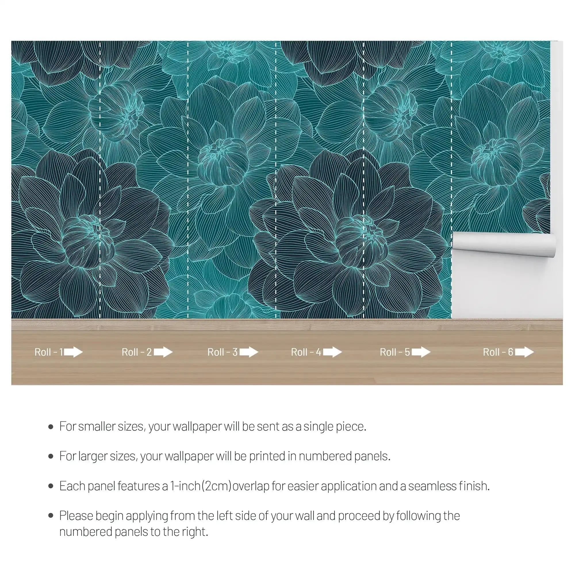 3090-E / Trendy Geometric Floral Self-Adhesive Wallpaper: Transform Your Walls with Easy Install - Artevella