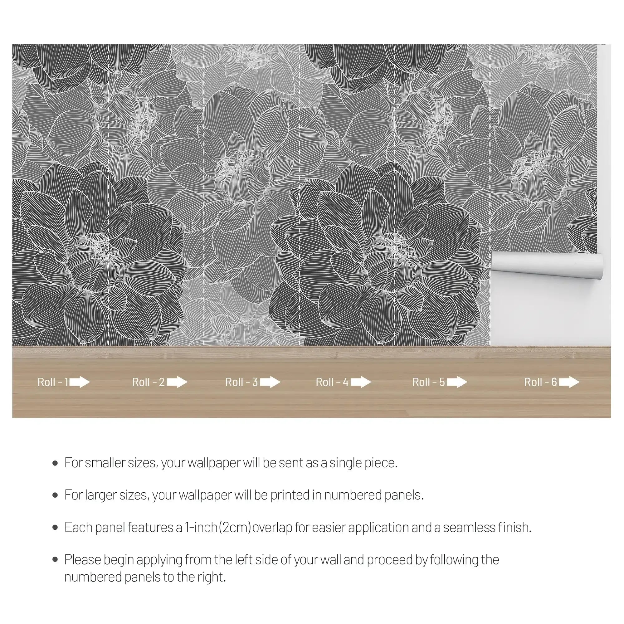 3090-F / Trendy Geometric Floral Self-Adhesive Wallpaper: Transform Your Walls with Easy Install - Artevella