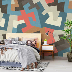 3091-A / Peel and Stick Geometric Wallpaper - Versatile Wall Mural for Bathroom, Bedroom, Kitchen, and Living Room - Artevella