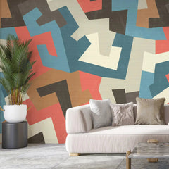 3091-A / Peel and Stick Geometric Wallpaper - Versatile Wall Mural for Bathroom, Bedroom, Kitchen, and Living Room - Artevella