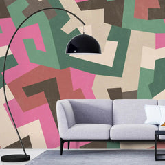 3091-B / Peel and Stick Geometric Wallpaper - Versatile Wall Mural for Bathroom, Bedroom, Kitchen, and Living Room - Artevella