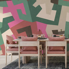 3091-B / Peel and Stick Geometric Wallpaper - Versatile Wall Mural for Bathroom, Bedroom, Kitchen, and Living Room - Artevella