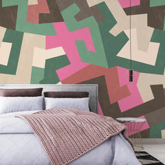 3091-B / Peel and Stick Geometric Wallpaper - Versatile Wall Mural for Bathroom, Bedroom, Kitchen, and Living Room - Artevella