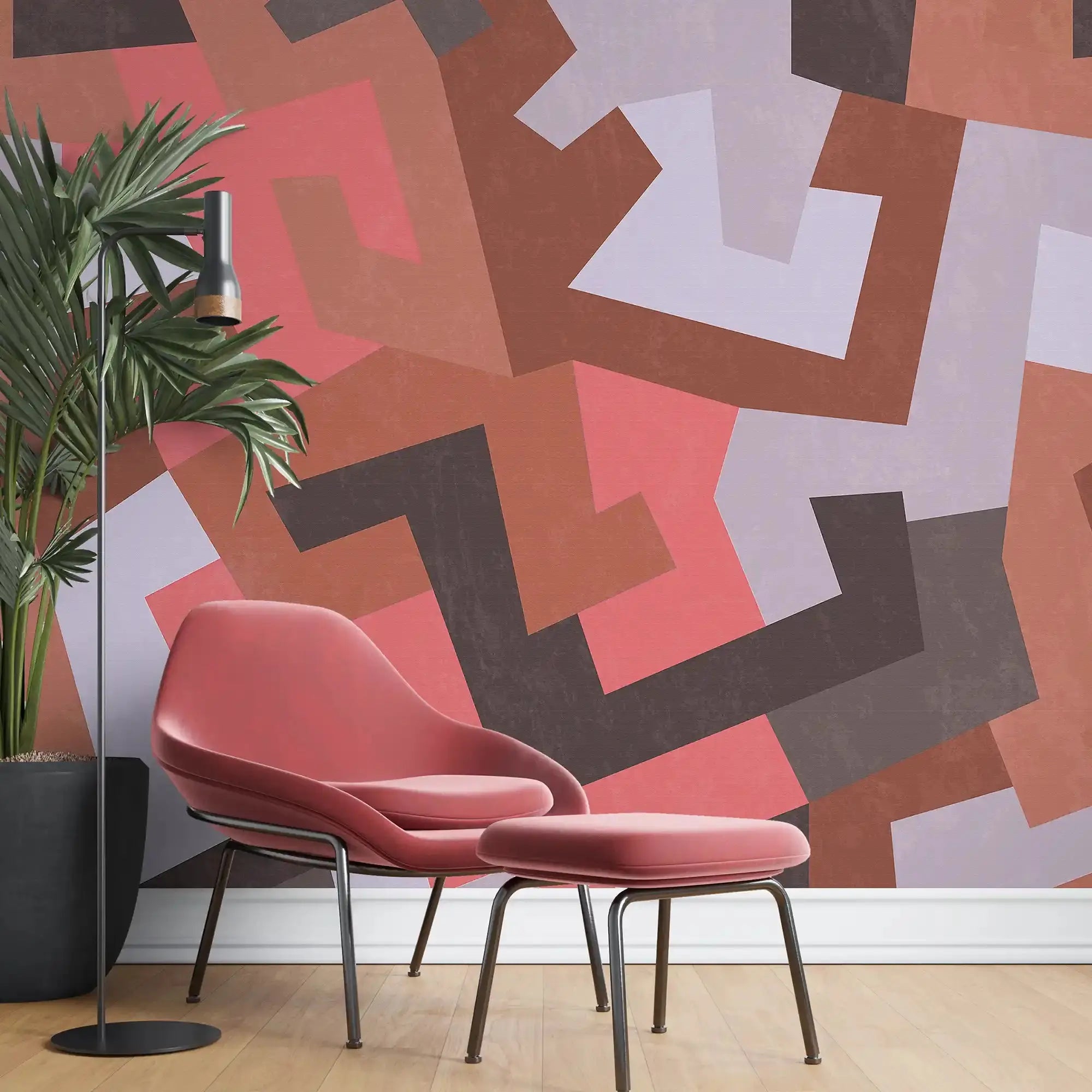 3091-D / Peel and Stick Geometric Wallpaper - Versatile Wall Mural for Bathroom, Bedroom, Kitchen, and Living Room - Artevella