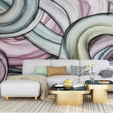 3092-B / Peelable Stickable Wallpaper with Colorful Wavy Lines - Bold, Contemporary Geometric Design for Any Room - Artevella