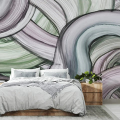 3092-C / Peelable Stickable Wallpaper with Colorful Wavy Lines - Bold, Contemporary Geometric Design for Any Room - Artevella