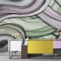 3092-C / Peelable Stickable Wallpaper with Colorful Wavy Lines - Bold, Contemporary Geometric Design for Any Room - Artevella