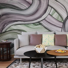 3092-C / Peelable Stickable Wallpaper with Colorful Wavy Lines - Bold, Contemporary Geometric Design for Any Room - Artevella