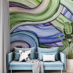 3092-E / Peelable Stickable Wallpaper with Colorful Wavy Lines - Bold, Contemporary Geometric Design for Any Room - Artevella