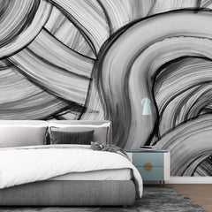 3092-F / Peelable Stickable Wallpaper with Colorful Wavy Lines - Bold, Contemporary Geometric Design for Any Room - Artevella