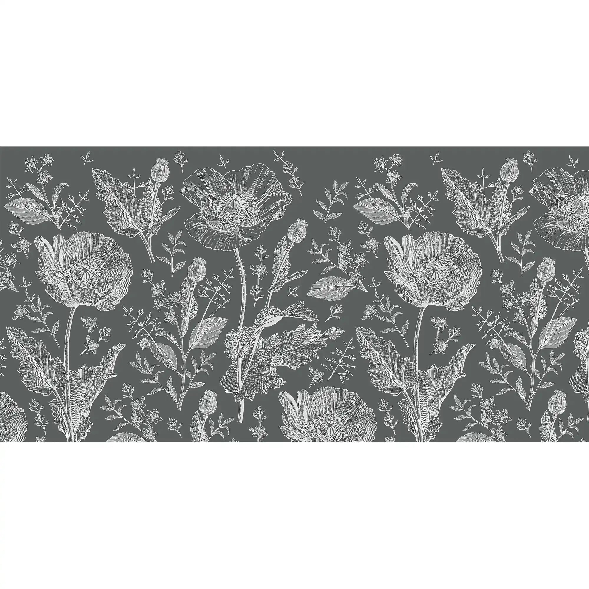 3093-F / Floral Wall Mural: Self Adhesive, Removable Wallpaper for Modern and Boho Decor - Artevella