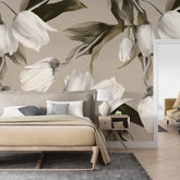 3094-B / Abstract Floral Peel and Stick Wallpaper, Tulips Modern Design Mural for Walls - Artevella