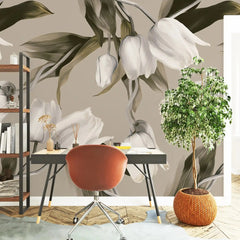 3094-B / Abstract Floral Peel and Stick Wallpaper, Tulips Modern Design Mural for Walls - Artevella