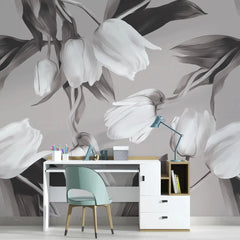 3094-F / Abstract Floral Peel and Stick Wallpaper, Tulips Modern Design Mural for Walls - Artevella