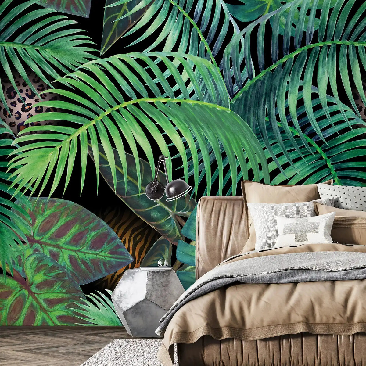 3096-A / Jungle Leaves Wallpaper - Tropical Botanical Wall Decor - Self Adhesive, Peel and Stick - Modern and Contemporary - Artevella