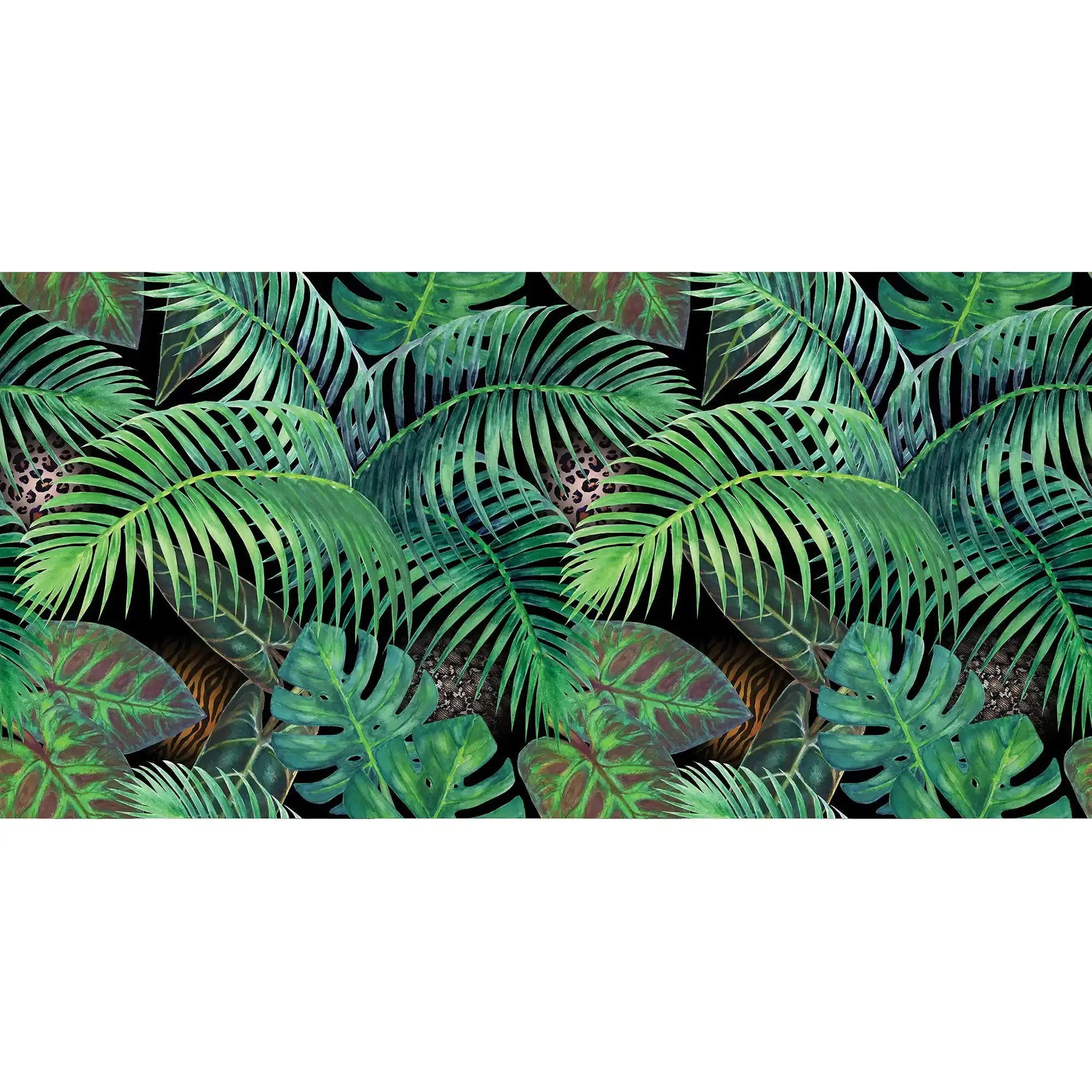 3096-A / Jungle Leaves Wallpaper - Tropical Botanical Wall Decor - Self Adhesive, Peel and Stick - Modern and Contemporary - Artevella